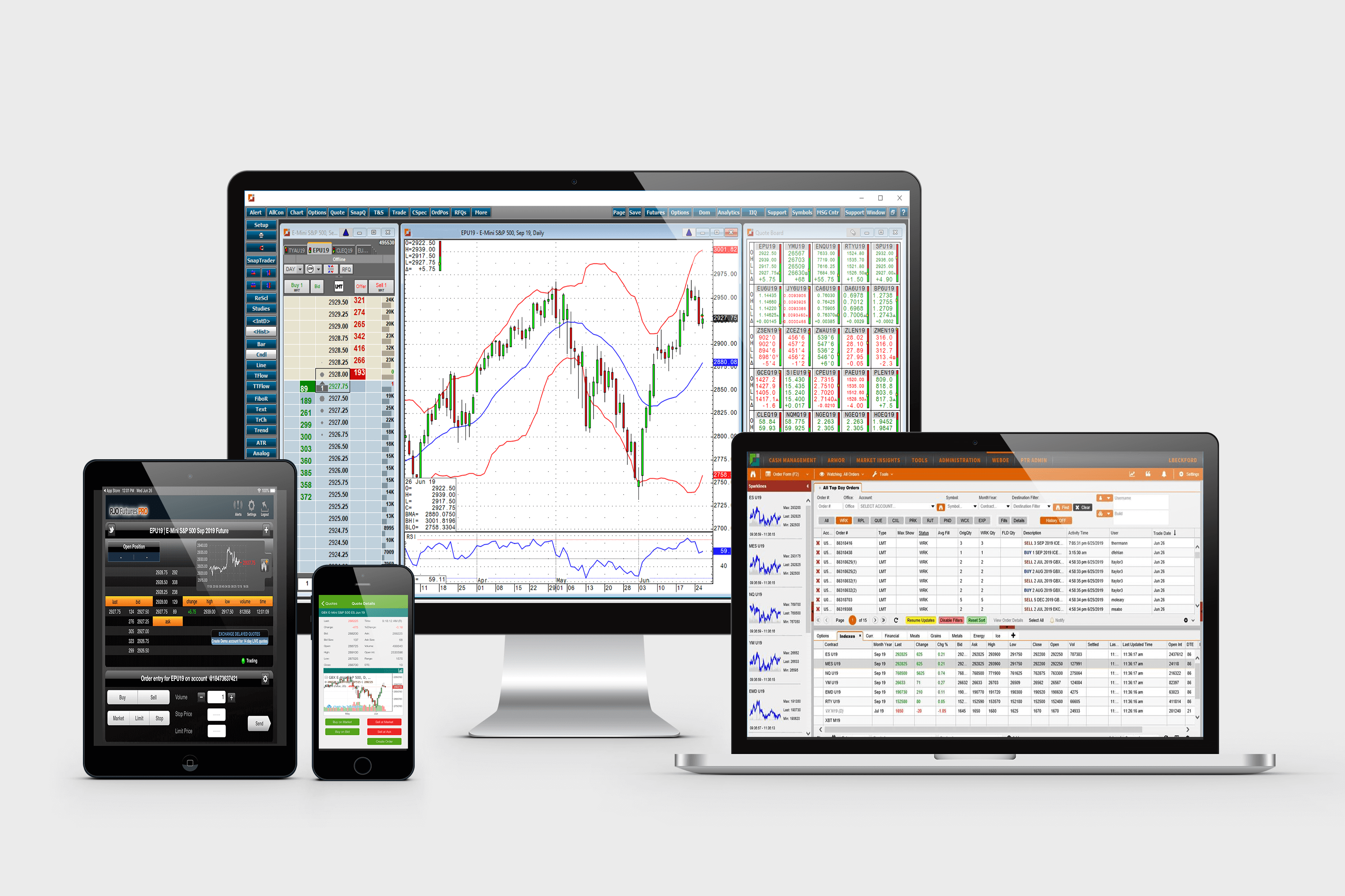 RJO Trading Platform Screens